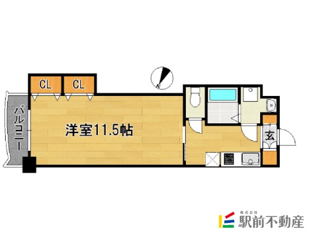 福岡市博多区博多駅前のマンションの間取り