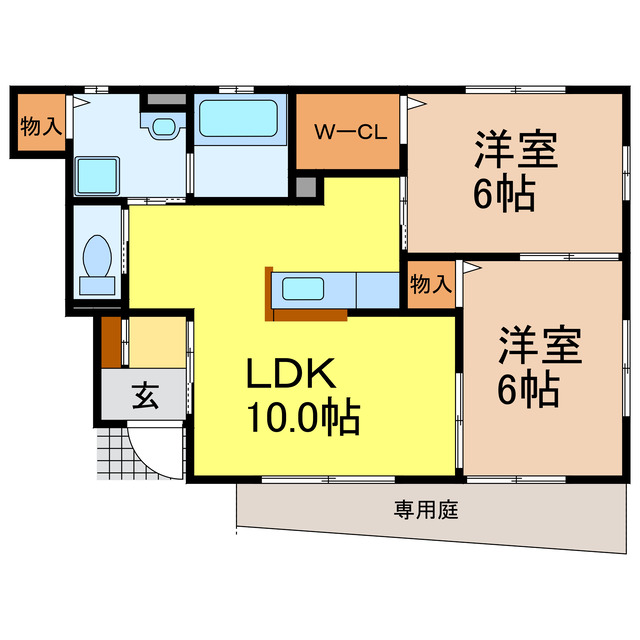 大津市秋葉台のアパートの間取り