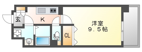 広島市東区牛田南のマンションの間取り