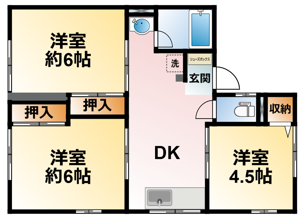 長生郡長生村七井土のアパートの間取り