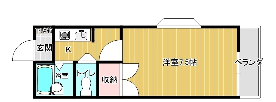 広島市安佐南区祇園のアパートの間取り