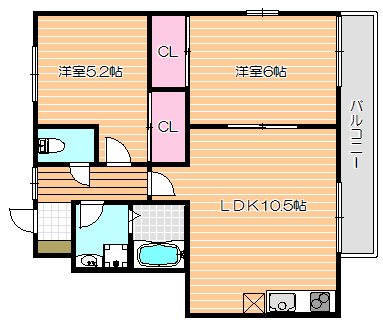 練馬区土支田のアパートの間取り