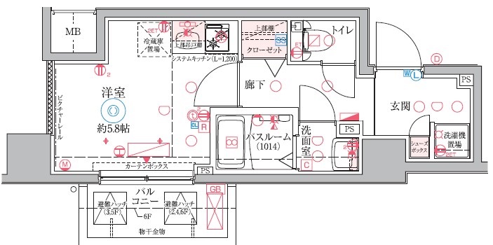 【クレヴィスタ大井町の間取り】