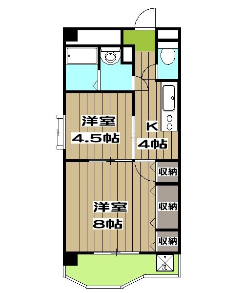 京都市西京区桂徳大寺北町のマンションの間取り