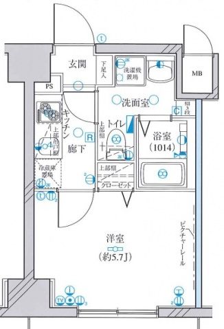 横浜市西区西平沼町のマンションの間取り