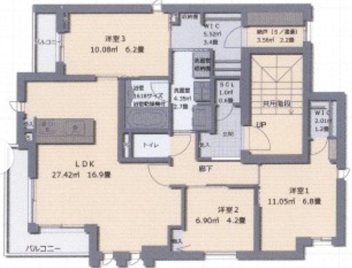 横浜市鶴見区矢向のマンションの間取り