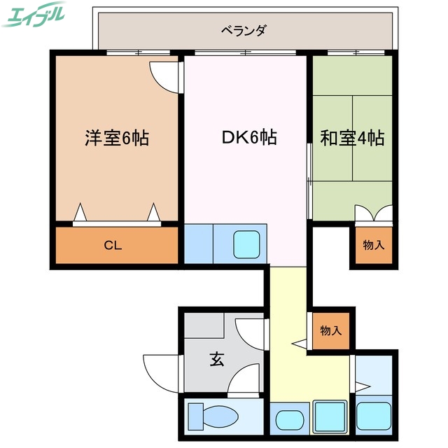 コープ野村四日市（617号室）の間取り