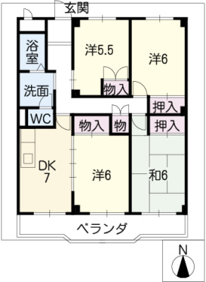 【カーサ東田面の間取り】