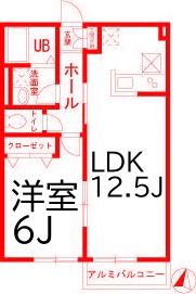 横須賀市野比のアパートの間取り