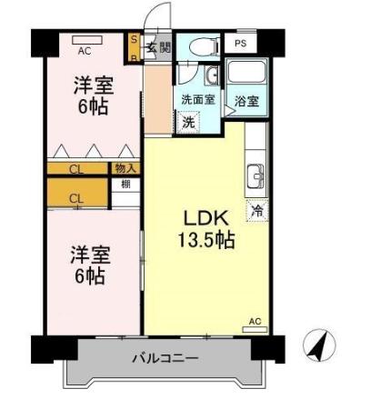 豊橋市東脇のマンションの間取り