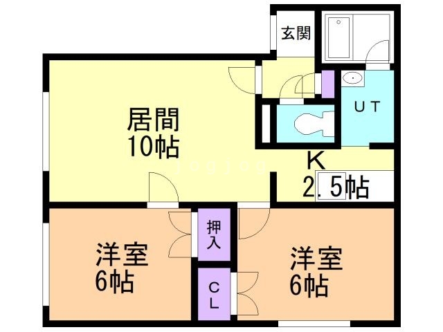 札幌市西区西野一条のマンションの間取り