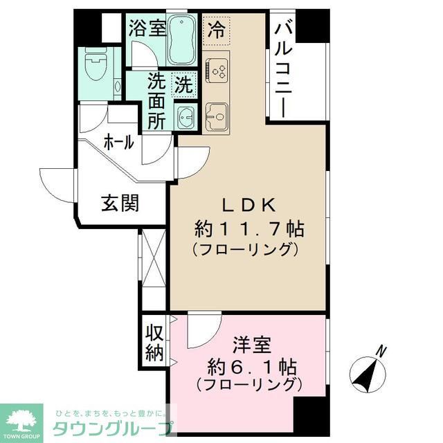 中央区日本橋蛎殻町のマンションの間取り