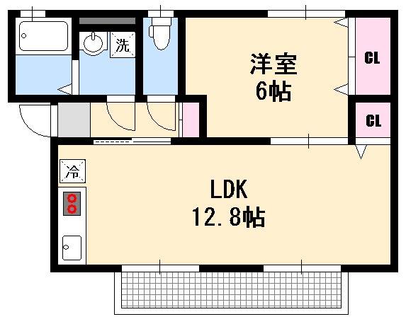 広島市西区古江西町のアパートの間取り