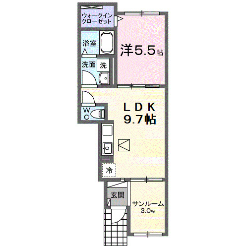 葛城市北花内のアパートの間取り