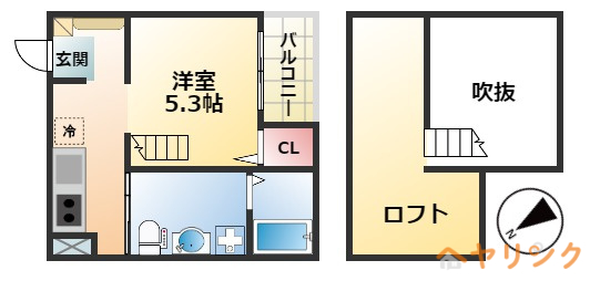 名古屋市西区南川町のアパートの間取り