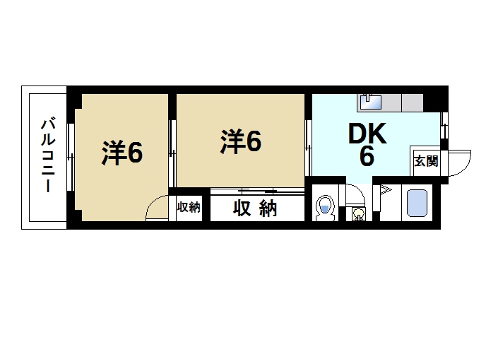 奈良市富雄元町のマンションの間取り