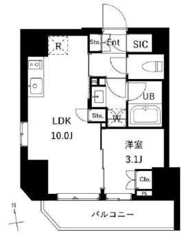 台東区小島のマンションの間取り