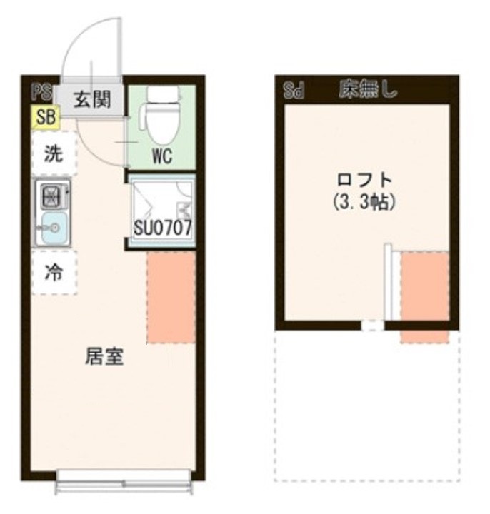 大田区中馬込のアパートの間取り