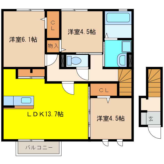 Muse Fuso A棟の間取り