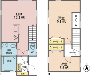 グリーンコート春江Ａ棟の間取り