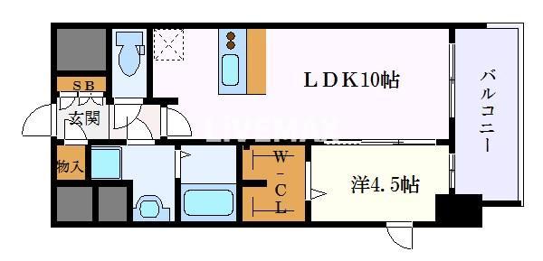 名古屋市中村区若宮町のマンションの間取り