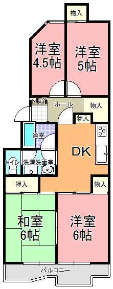 見和フラット　雲の棟の間取り