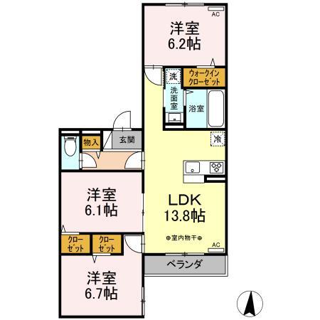 アメジスト東海岸北三丁目の間取り