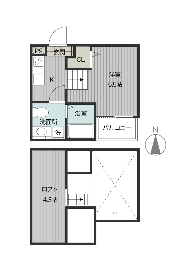 【名古屋市中村区畑江通のアパートの間取り】