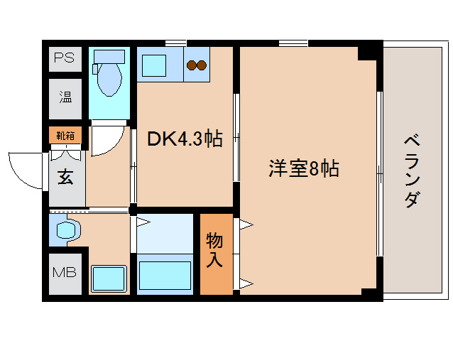 橿原市八木町のマンションの間取り