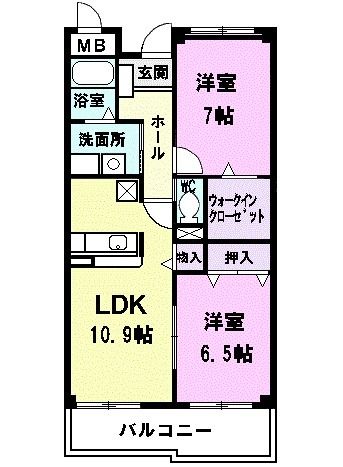 愛知県名古屋市西区比良４（マンション）の賃貸物件の間取り