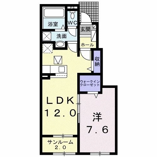 田川市大字弓削田のアパートの間取り