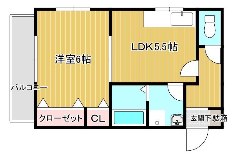 鹿児島市谷山中央のアパートの間取り