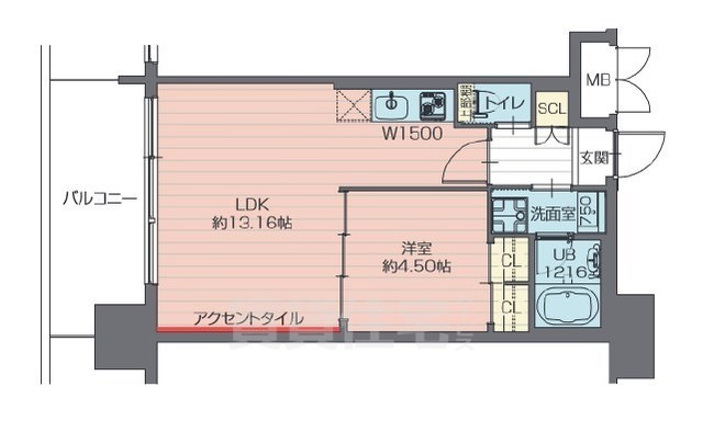 大阪市東成区中道のマンションの間取り