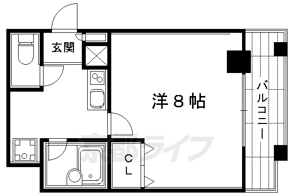 京都市下京区因幡堂町のマンションの間取り