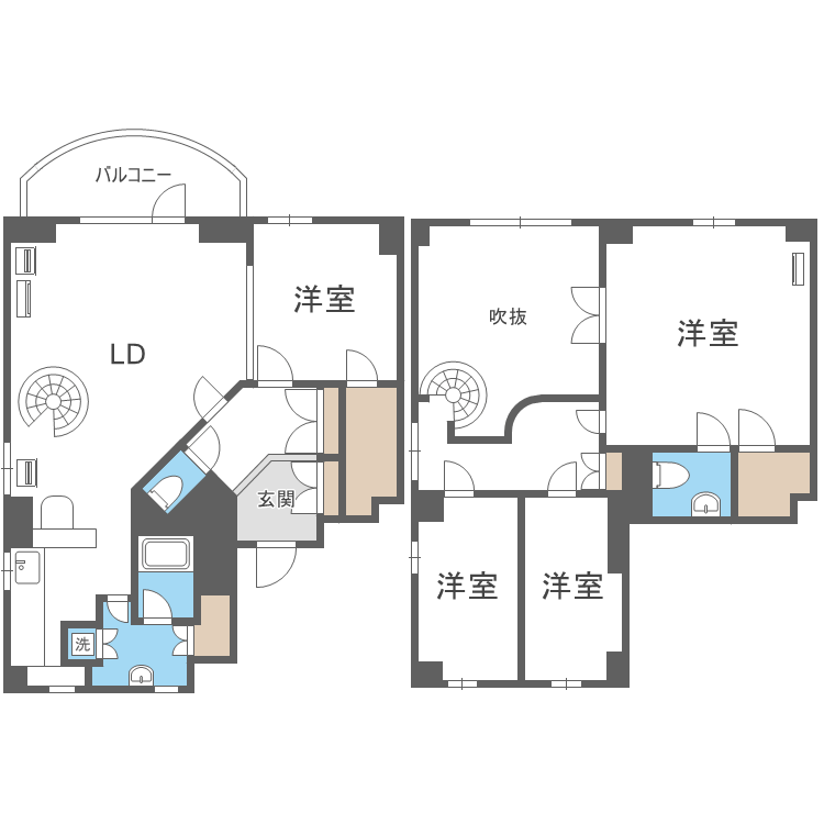 札幌市中央区南二条西のマンションの間取り