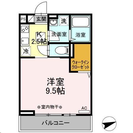 Ｄ－ｒｏｏｍ　Ｄｅａｒｃｏｕｒｔの間取り