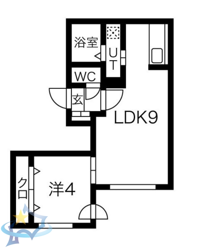 札幌市西区発寒六条のマンションの間取り