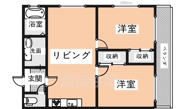 生駒市さつき台のマンションの間取り