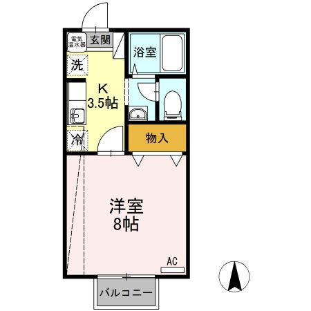 鯖江市水落町のアパートの間取り