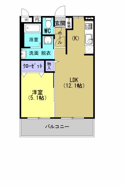 鹿児島市唐湊のマンションの間取り