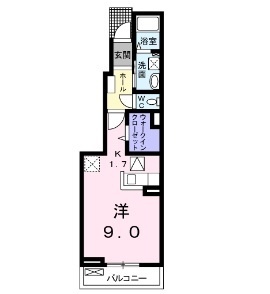 徳島市八万町のアパートの間取り