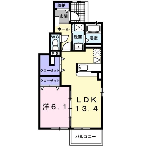 南相馬市原町区牛越のアパートの間取り