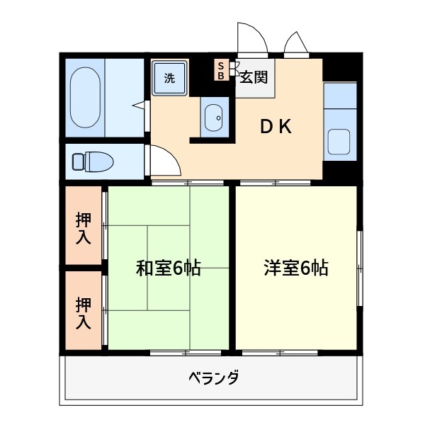 サンハイツ梶山の間取り