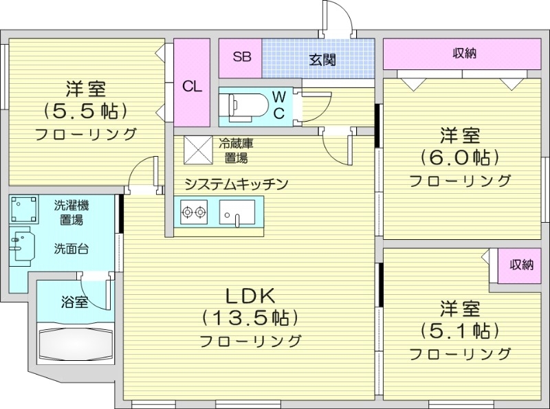 【トロワブランの間取り】