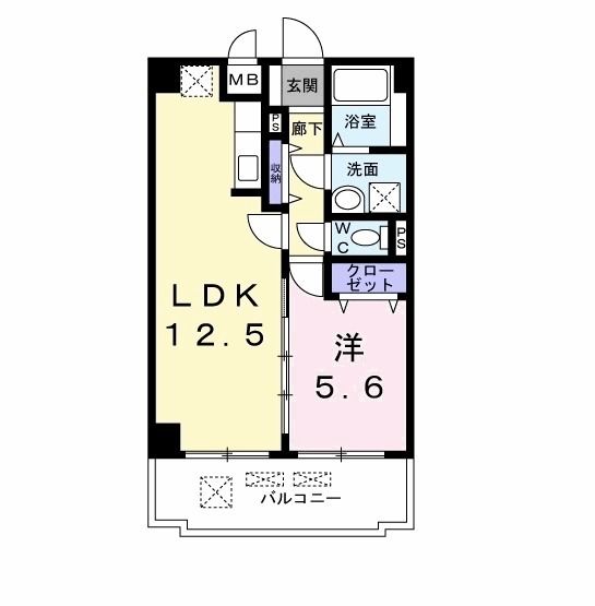 八尾市上尾町のマンションの間取り