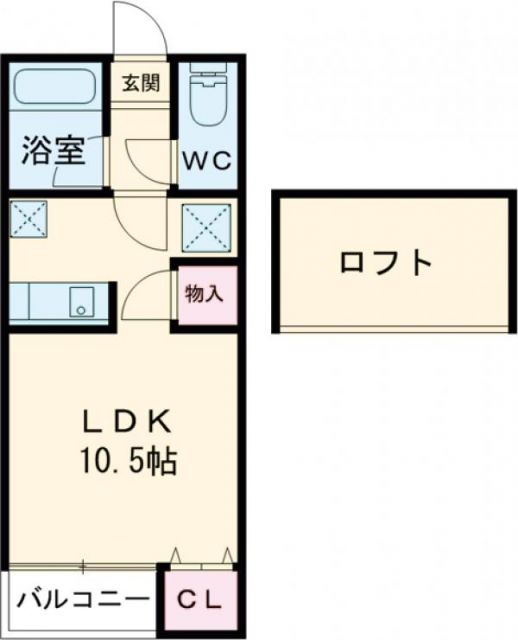 豊川市牛久保駅通のアパートの間取り