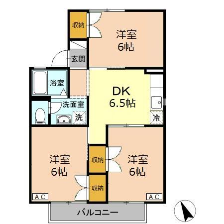 今泉ハイツAの間取り