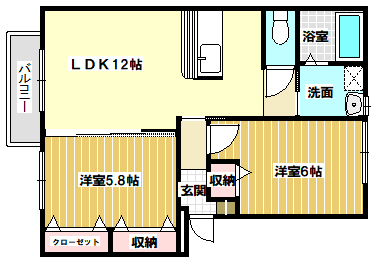 コリーヌ石喜の間取り