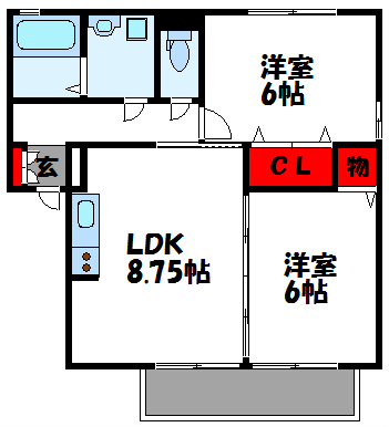 糟屋郡新宮町夜臼のアパートの間取り