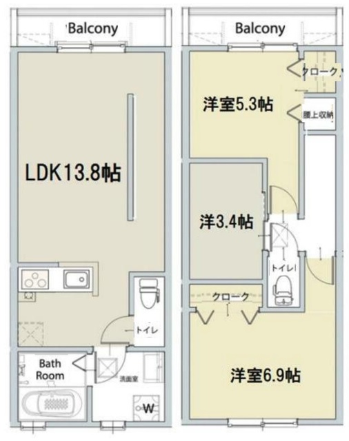 杉並区高円寺南のアパートの間取り